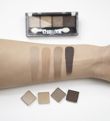 LuxVisage Тени Glam Look 4-х цветные матовые тон 8 ореховый тауп