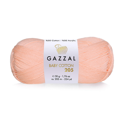 Пряжа Gazzal Baby Cotton 205 цвет 523 персик