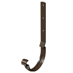 Карнизный крюк для желоба длинный Stal Premium, каштан
