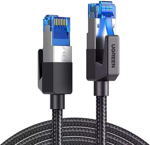 Кабель UGREEN NW153 (80430) Cat8 CLASSⅠF/FTP Round Ethernet Cable With Braid 1,5м черный