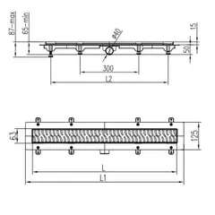 Трап линейный для пола, боковой слив MCH CH550L1