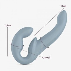 Безремневой страпон с вибрацией Share Vibe Pro от Fun Factory (серый)