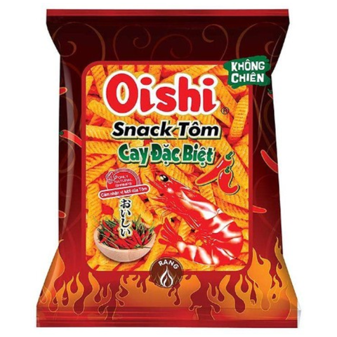 Чипсы супер острые со вкусом креветки Oishi, 68 гр