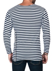 Купить настоящую тельняшку - Магазин тельняшек.ру 8-800-700-93-18 Тельняшка летняя ВМФ (темно-синяя полоса) ГОСТ МИНОБОРОНЫ в Магазине тельняшек