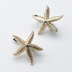 Ювелирные швензы Морская звезда с позолотой, размер 17*18 мм, цена за пару