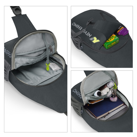 Картинка рюкзак однолямочный Nevo Rhino 8999-1-NW Plaid Grey - 4