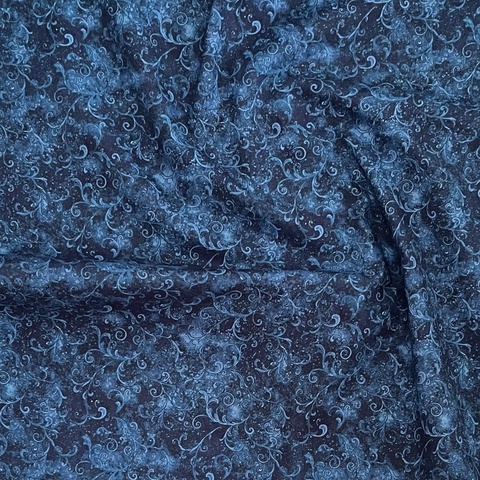 В ПУТИ, ВИТИЕВАТЫЙ УЗОР, ТЕМНО-СИНИЙ - 100% ХЛОПОК