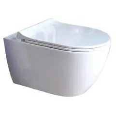 Aquatek AQ0700-01 AQ0700-01 ПОЛАРИС унитаз подвесной безободковый, белый 360*518*360 мм, крышка-сиденье с механизмом плавного закрывания из дюропласта, крепеж фото