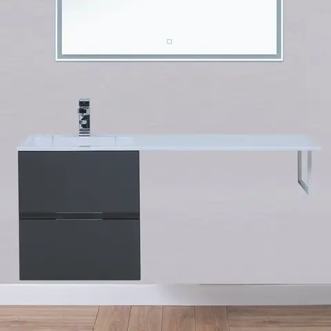 Aquanet 243776 Тумба с раковиной Алвита 120 R цв.серый антрацит (243776)