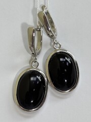 Овал Д (серьги из серебра)