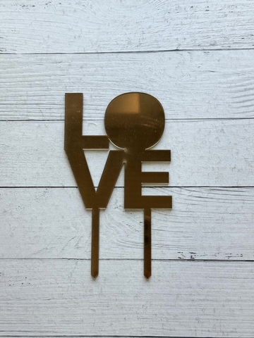 Топпер Love1 пл.зеркальный золото