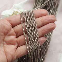 Цирконий кубический (фианит) граненый, капучино, 3 мм нить, К065