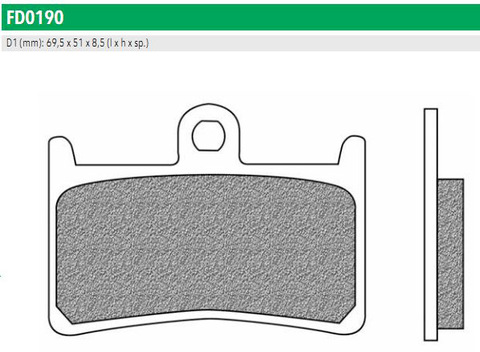 FD0190SP Тормозные колодки дисковые мото ROAD TTPRO SINTERED (FDB605ST)   NEWFREN