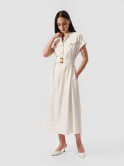 ПЛАТЬЕ ТРАПЕЦИЯ СО СПУЩЕННЫМ РУКАВОМ