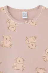 сорочка  для девочки  К 1156/кофейный,медвежонок с бантиком
