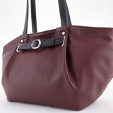 Сумка Саломея 341 гладкий бордо + черный