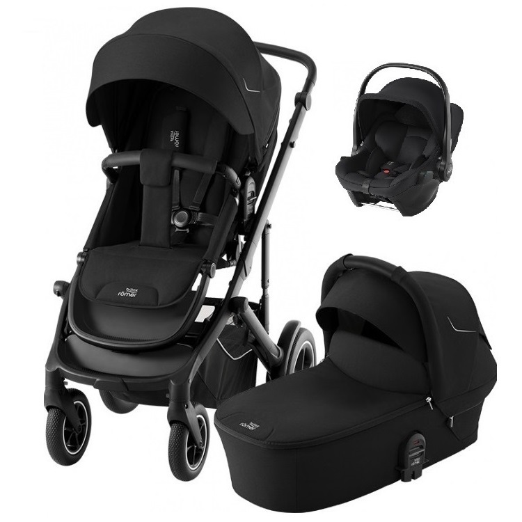 Комплект 3в1 коляска Smile 5Z, Classic Space Black + BABY-SAFE CORE Space Black