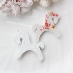 Подвеска Лошадка, хохлома, рельеф 50*45 мм, S006