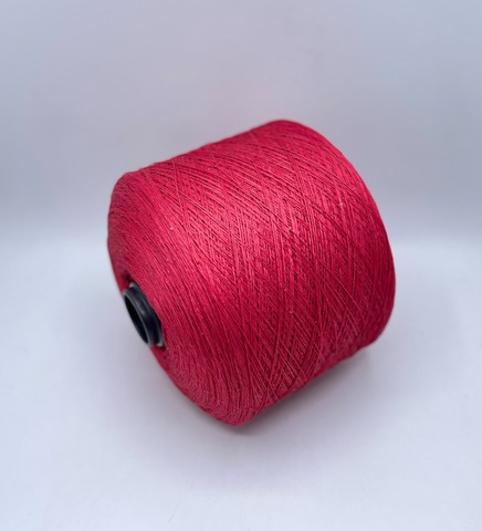 Бобинная пряжа (пр.Италия),Linette Pailletes, 450/100гр, 80% Лен, 20% Полиэстер(пайетка), цвет-Малиновый+пайетка. арт.36744