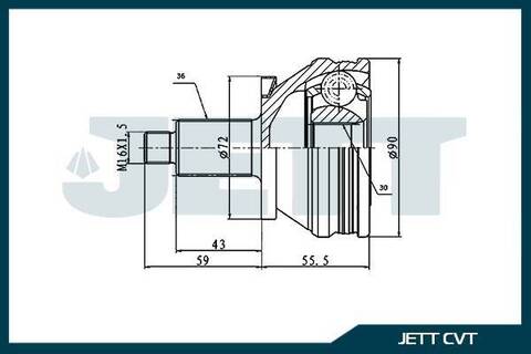 ШРУС внешний JETT V43-3024