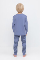 пижама  для мальчика  К 1547/24/пыльно-голубой джинс,геометрия