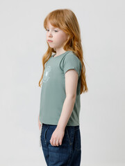 фуфайка  для девочки  КП 302763/полынь