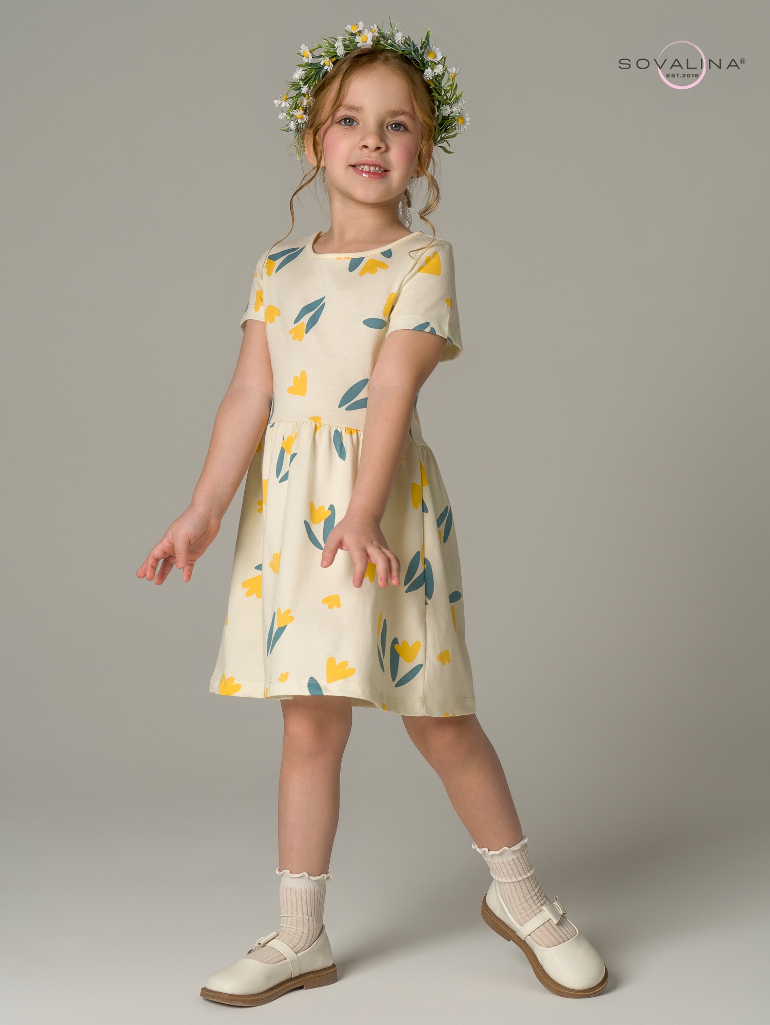 Платье Лето желтые тюльпаны