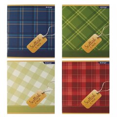 
          Тетрадь 36 л., А5, клетка, Alingar "Шотландская клетка", скрепка, второй блок 60г/м2, мелованный картон (стандарт), 4 дизайна в пленке т/у