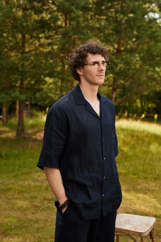 Рубашка "Linen" синяя