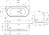 Vincea VBT-621 Акриловая ванна пристенная 170x80 см, белая, овальная, на ножках, со сливом-переливом, с донным клапаном