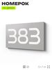 Номер на дверь 383, табличка на дверь для офиса, квартиры, кабинета, аудитории, склада, серая 120х70 мм, Айдентика Технолоджи