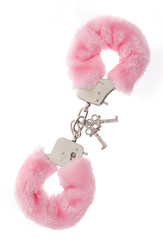 Металлические наручники с розовой меховой опушкой METAL HANDCUFF WITH PLUSH PINK - 