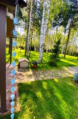 Дождевая цепь «Ведра на цепи», голубой