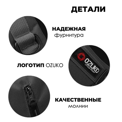 Картинка рюкзак городской Ozuko 8020 Black - 11