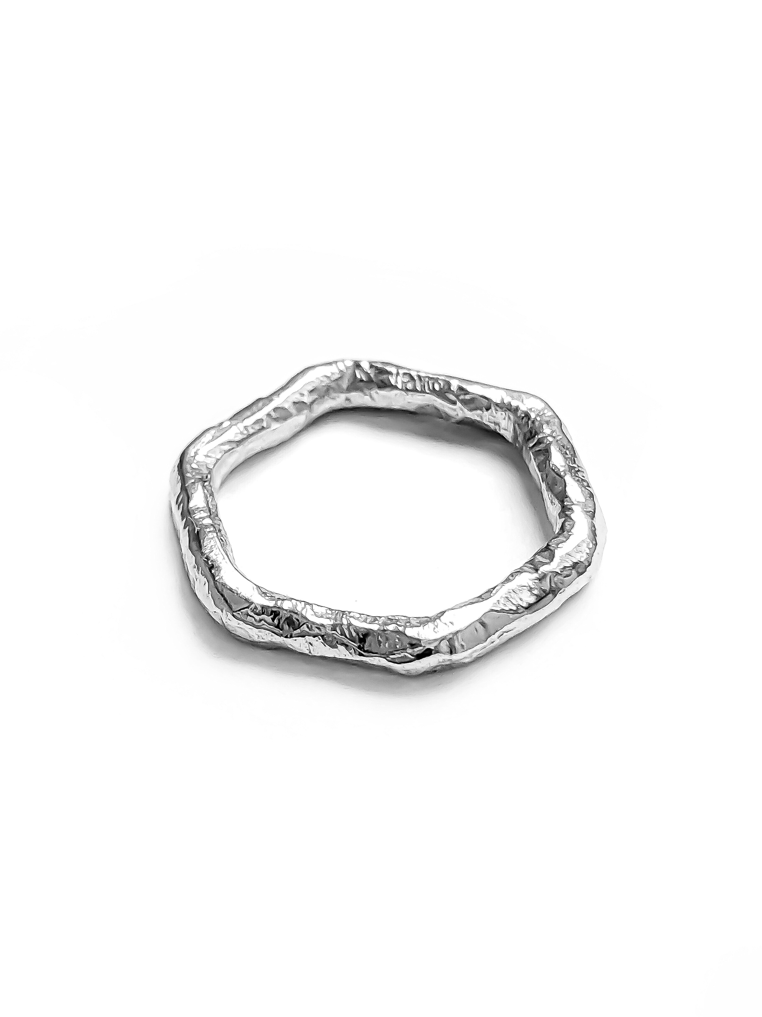 Серебряное кольцо шестигранник 