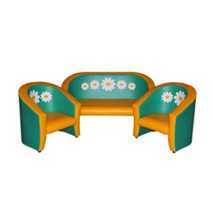 Комплект мягкой игровой мебели «Совенок с аппликацией» Ромашки