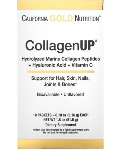 California gold Nutrition, CollagenUp, без добавок, 10 пакетиков, 5,16 г (0,18 унции) каждый