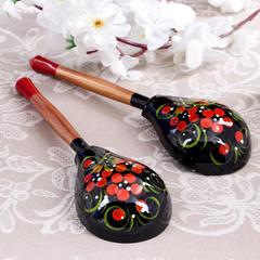 Ложка полубаская «Чернушка», хохлома, микс