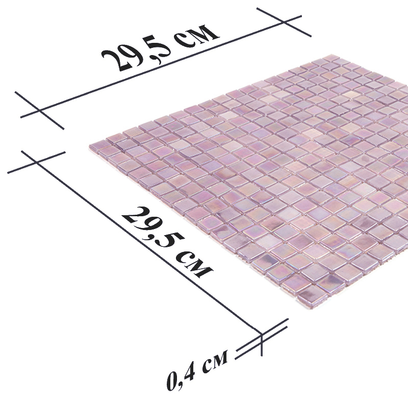 NN41 Мозаика одноцветная чип 15 стекло Alma Mono Color розовый квадрат глянцевый перламутр