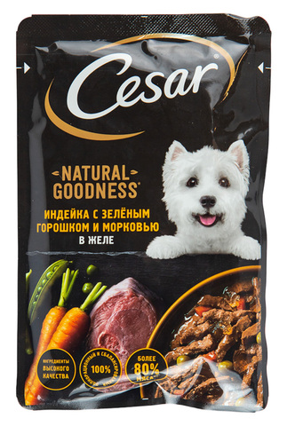 Cesar пауч для собак (индейка, горох, морковь) 80 гр