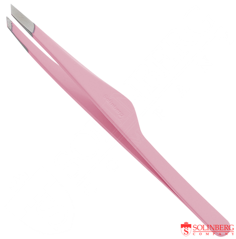 Пинцет для бровей Solinberg G804з, розовый (ручная заточка)