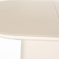 Стол ERFURT ( mod. DT0705 ) мдф high gloss, закаленное стекло,  слоновая кость/хром