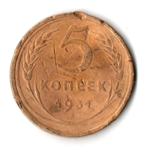 5 копеек 1931 год СССР G