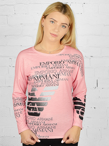 K059-27 футболка женская дл. рукав, розовая