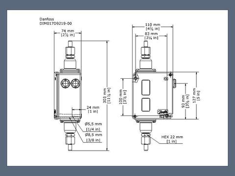 Реле дифференциального давления RT260A Danfoss 017D002366