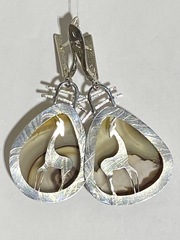 Агат сердолик (серьги из серебра)