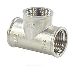 Тройник латунь никель Ду 15 (1/2") ВР/ВР VALFEX VF.130.N.012