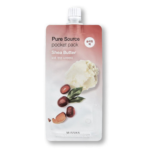 Missha Pure Source Pocket Pack Shea Butter - Компактная маска для лица с маслом ши