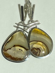 Агат сердолик (серьги из серебра)