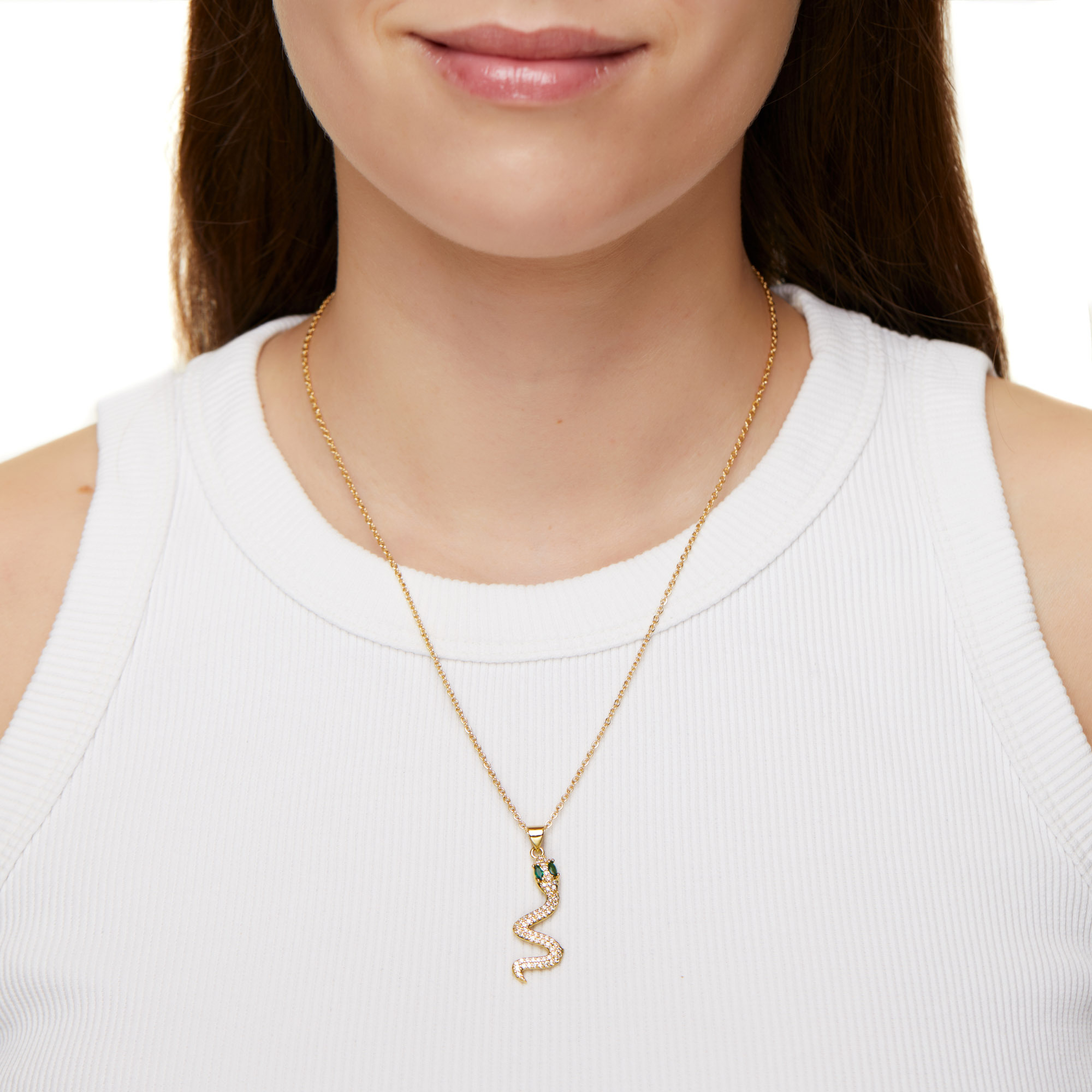 Колье Crystal Snake Necklace – Green